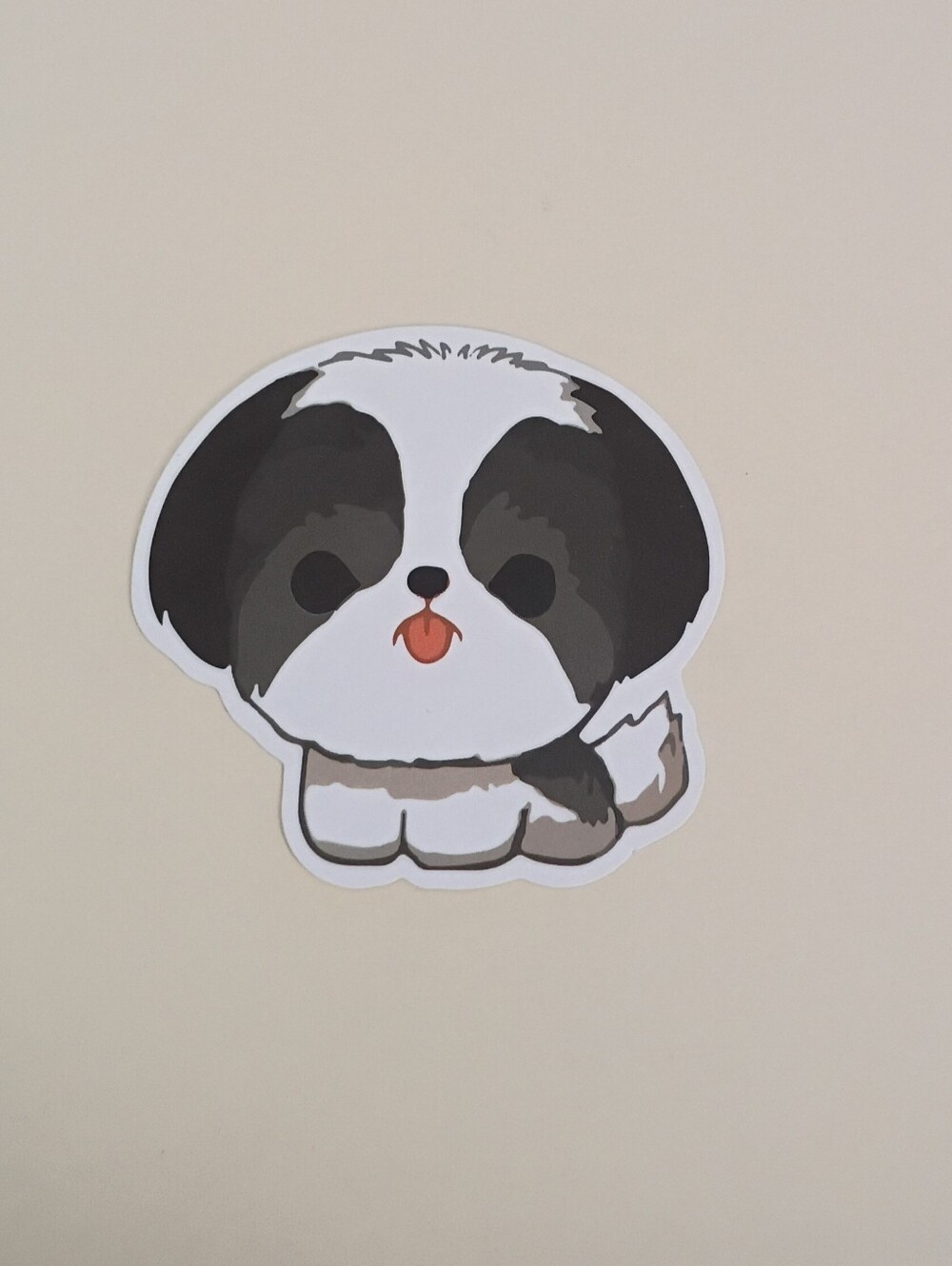 10/$10 Stickers Decal - Black & White Shih Tzu Puppy Chibi Dog Kawaii Animal